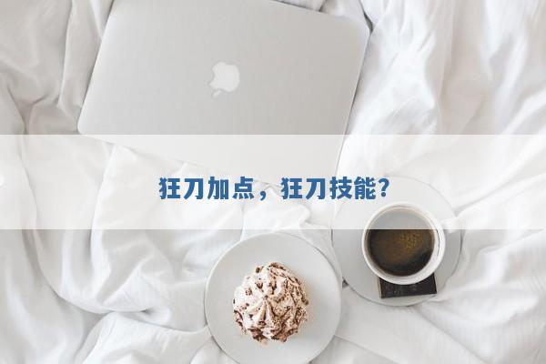 狂刀加点,狂刀技能? 狂刀加点,狂刀技能?
